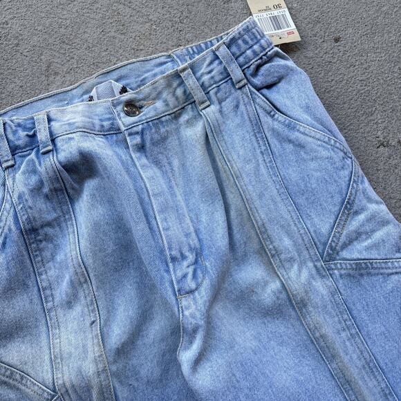Deadstock 90s Dockers Jeans 30x32 Pleated Denim Levi’s Baggy Acid Wash Vintage - Picture 6 of 14